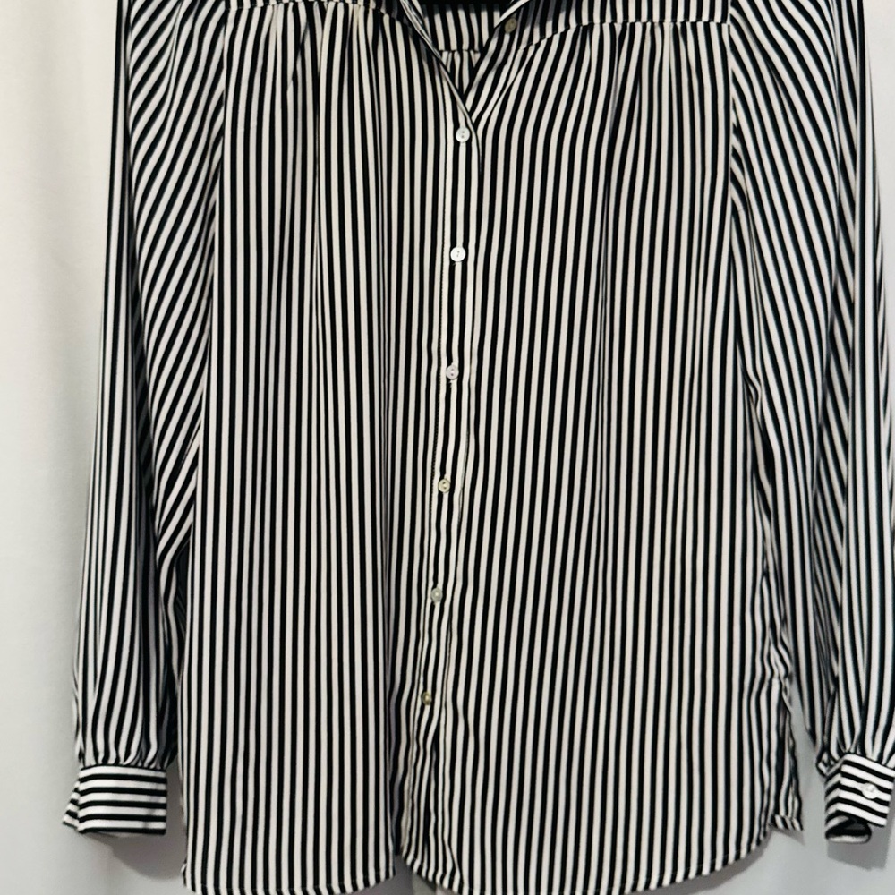 H&M Black and White Striped Blouse